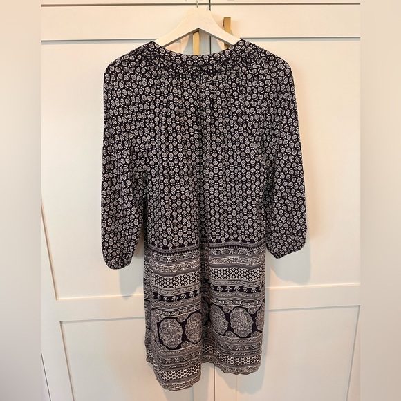 Roxy Navy Blue and White Long Sleeve Dress - Picture 5 of 6